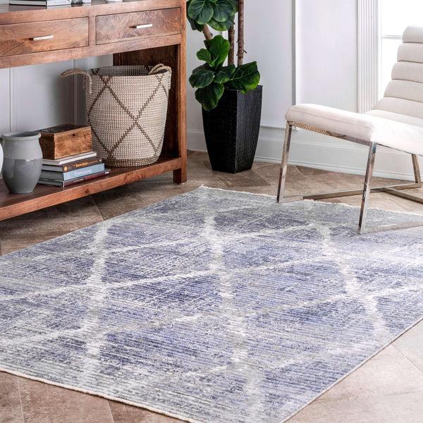 Nuloom Crystalline Diamonds Distressed Area Rug Silver