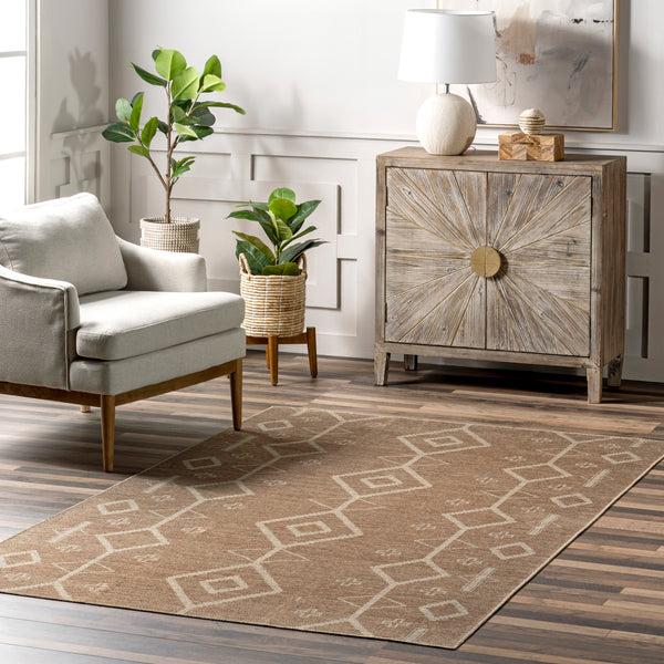 Nuloom Cynna Tribal Easy-Jute Machine Washable Area Rug Brown