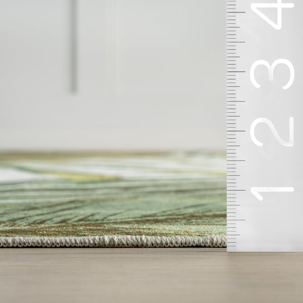 Nuloom Cyra Splashguard Graphic Machine Washable Area Rug Sage Green