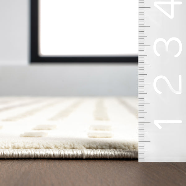 Nuloom Daleyza Checkered Machine Washable Area Rug Cream