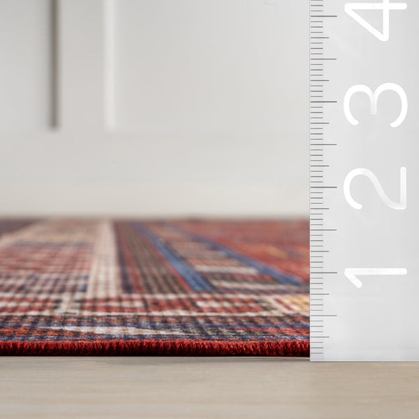 Nuloom Damaris Splashguard Medallion Machine Washable Area Rug Brick
