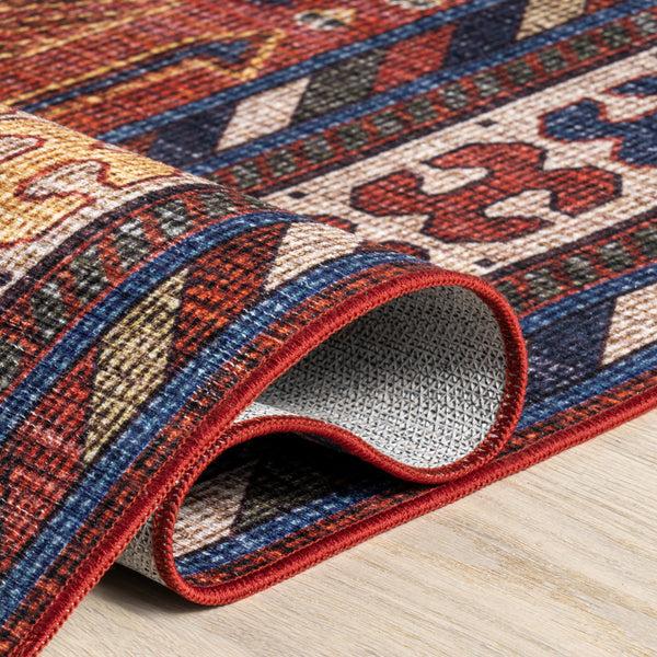 Nuloom Damaris Splashguard Medallion Machine Washable Area Rug Brick