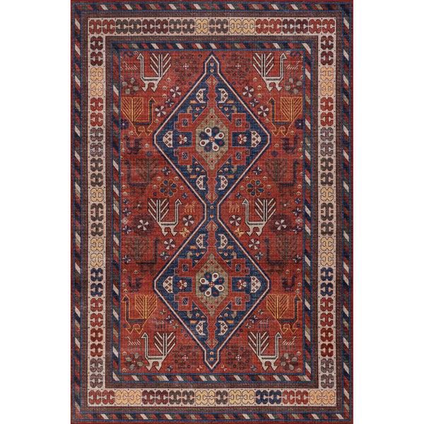 nuloom Damaris Splashguard Medallion Machine Washable Area Rug Brick