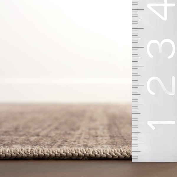 Nuloom Damira Solid Machine Washable Area Rug Brown