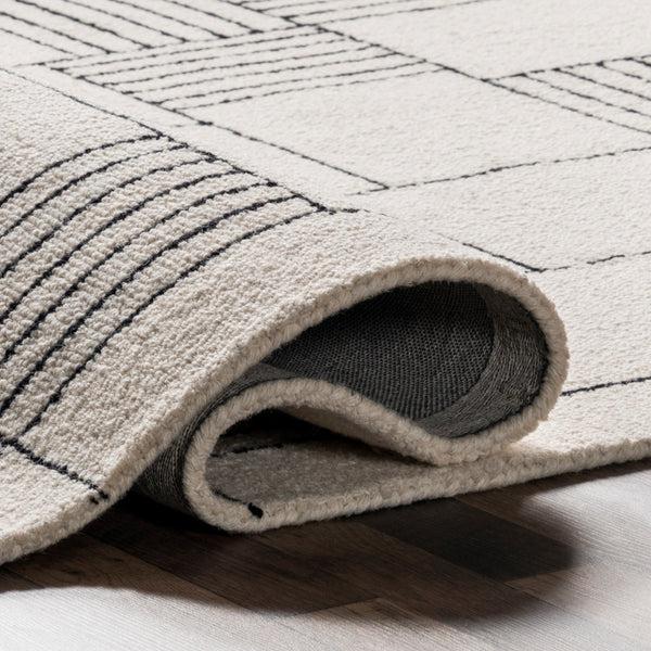 Nuloom Danika Abstract Checkered Wool Area Rug Ivory