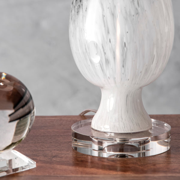 Nuloom Dayton 30" Glass Marbleized Table Lamp Off White