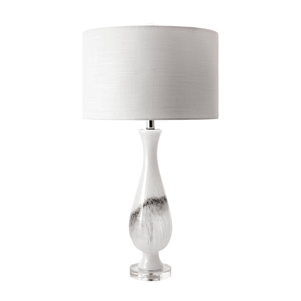nuloom Dayton 30" Glass Marbleized Table Lamp Off White