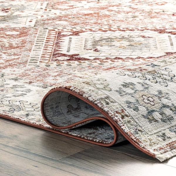 Nuloom Deandra Vintage Oriental Fringed Area Rug Rust