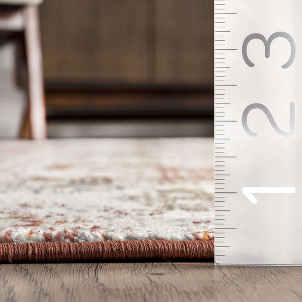 Nuloom Deandra Vintage Oriental Fringed Area Rug Rust