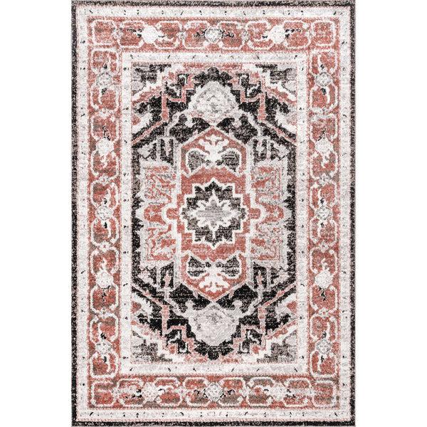 nuloom Deanna Distressed Traditional Medallion Cotton Blend Area Rug Beige