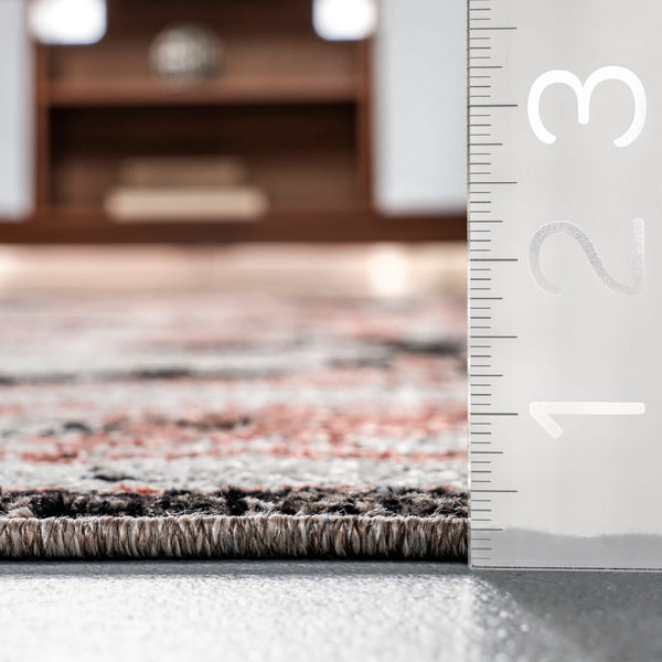 Nuloom Deanna Distressed Traditional Medallion Cotton Blend Area Rug Beige