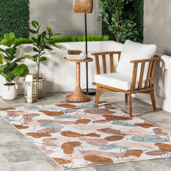 Nuloom Deisy Abstract Floral Machine Washable Indoor/Outdoor Area Rug Multicolor