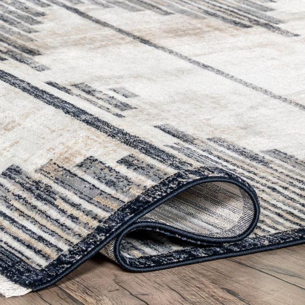 Nuloom Delfina Striped Moroccan Fringe Area Rug Beige
