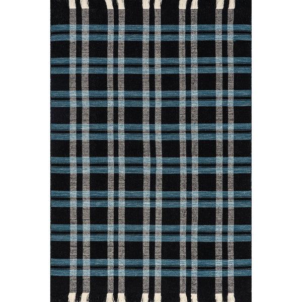 nuloom Denton Country Plaid Wool Fringe Area Rug Black