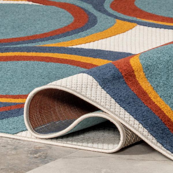 Nuloom Dessie Multi Circle Indoor/Outdoor Area Rug Blue