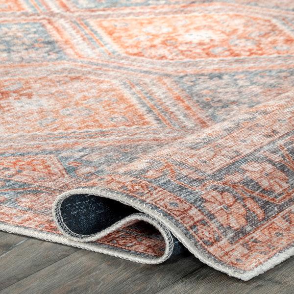 Nuloom Dia Persian Transitional Machine Washable Area Rug Rust