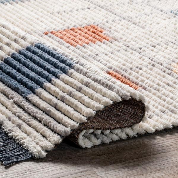 Nuloom Dolores Geometric Maze Fringe Area Rug Beige