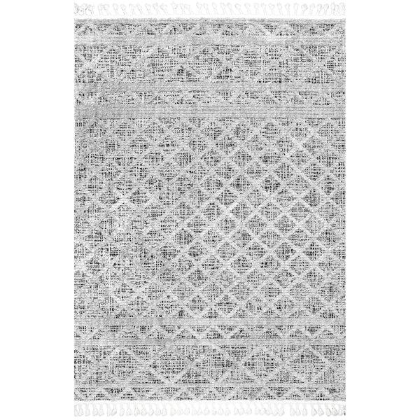 nuloom Dottie Soft Shaggy Textured Trellis Tassel Area Rug Grey