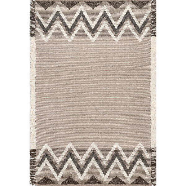 nuloom Dylan Textured Wool Modern Shaggy Fringe Area Rug Beige