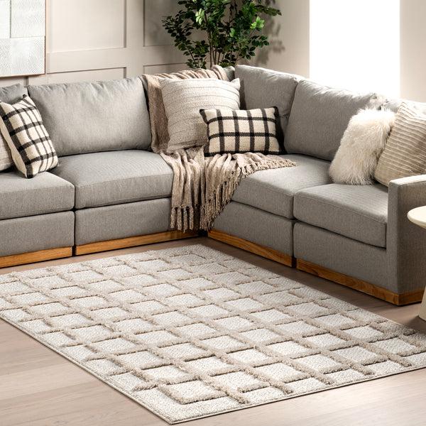 Nuloom Dymphna Scandinavian Checkered Area Rug Ivory