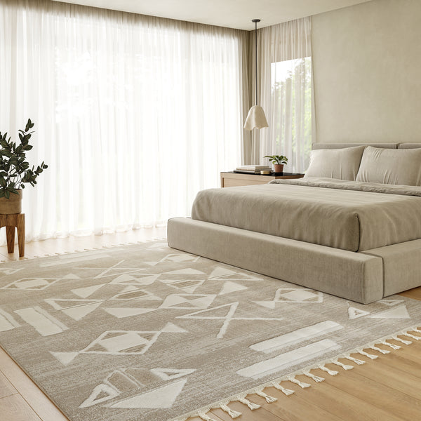 Nuloom Eden Southwestern Tasseled Area Rug Light Beige