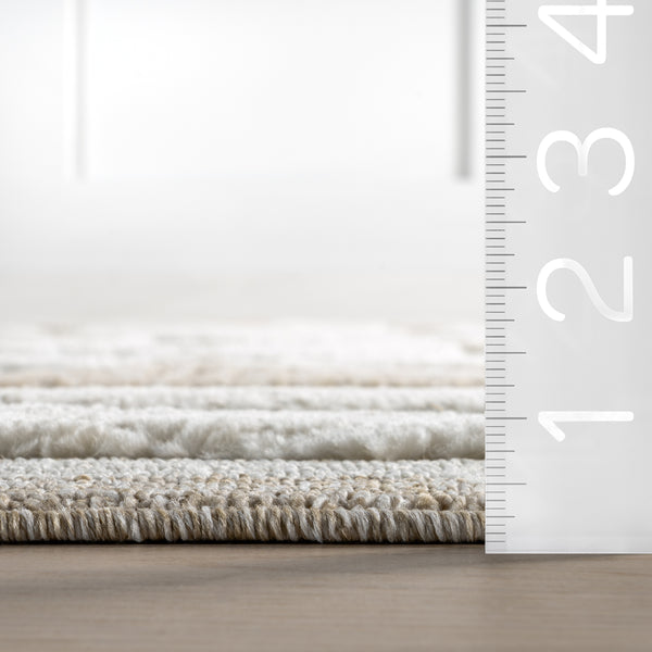Nuloom Eden Southwestern Tasseled Area Rug Light Beige