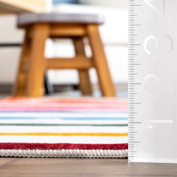 Nuloom Effie Stripes Kids Machine Washable Area Rug Multi