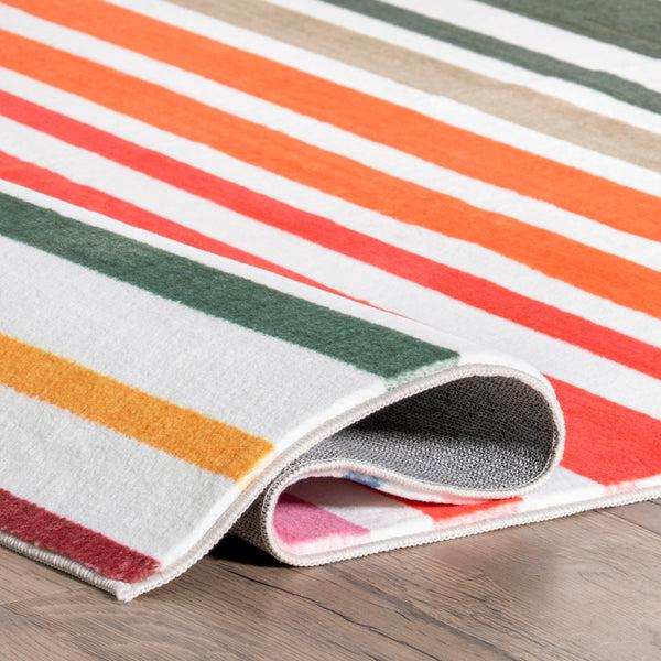 Nuloom Effie Stripes Kids Machine Washable Area Rug Multi