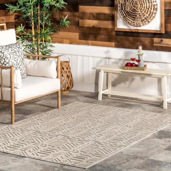Nuloom Elaina Abstract Indoor/Outdoor Area Rug Light Gray