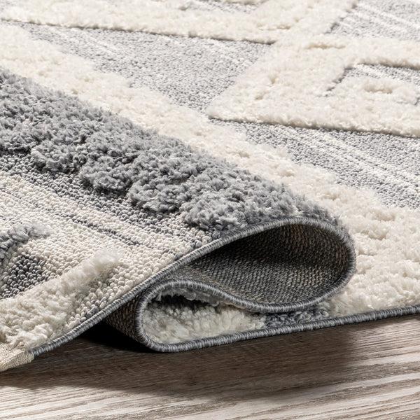 Nuloom Eleni Geometric Transitional Tasseled Area Rug Blue