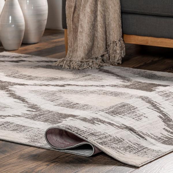 Nuloom Eliise Faded Trellis Machine Washable Area Rug Light Gray