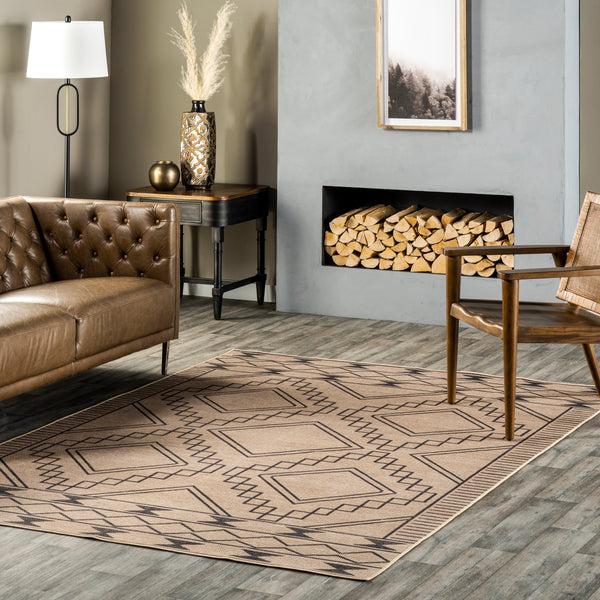 Nuloom Elin Moroccan Border Easy-Jute Machine Washable Area Rug Natural