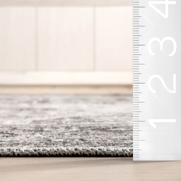 Nuloom Elisabeth SpinClean Medallion Machine Washable Area Rug Grey