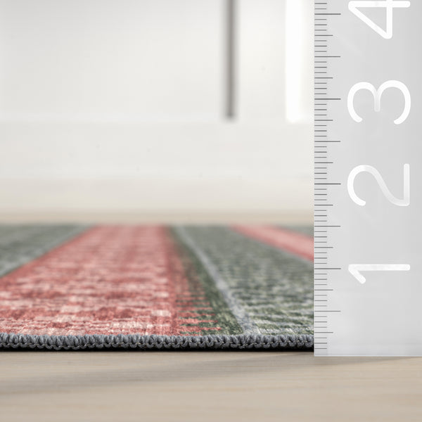 Nuloom Ellasandra SplashGuard Graphic Machine Washable Area Rug Red