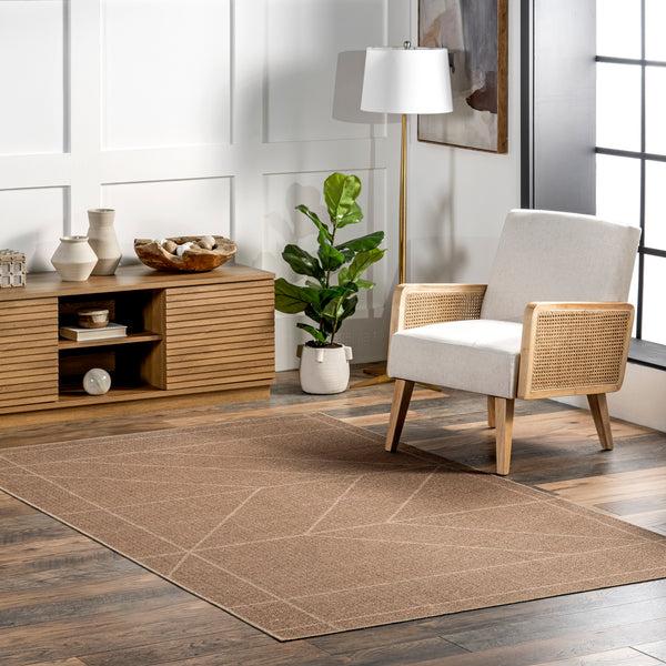 Nuloom Ellen Geometric Easy-Jute Machine Washable Area Rug Natural