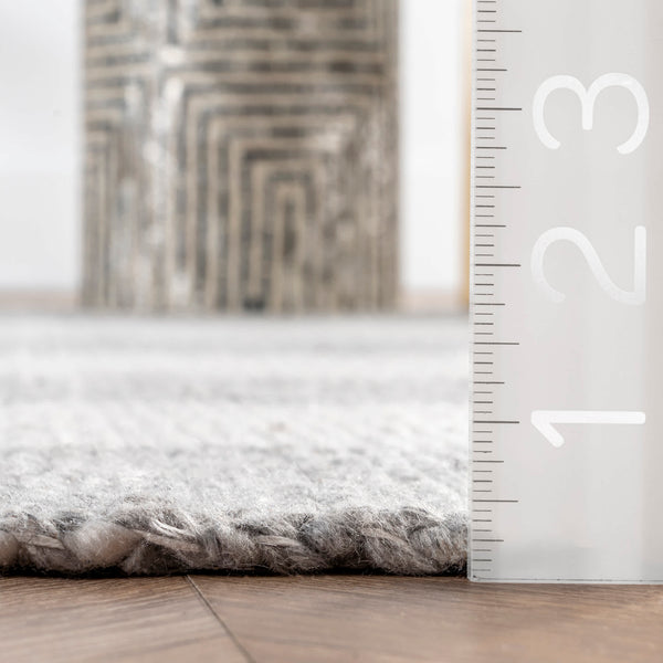 Nuloom Ellis Hand Woven Farmhouse Plaid Fringe Area Rug Gray