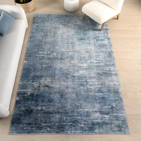 Nuloom Ellison SplashGuard Modern Abstract Machine Washable Area Rug Blue
