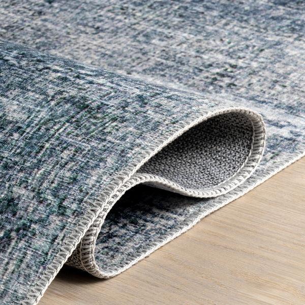 Nuloom Ellison SplashGuard Modern Abstract Machine Washable Area Rug Blue