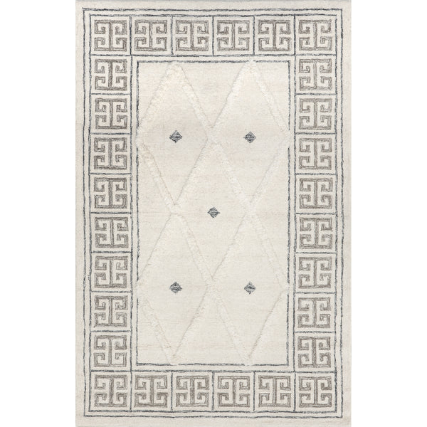 nuloom Ellsa Mediterranean Diamond Wool Area Rug Ivory