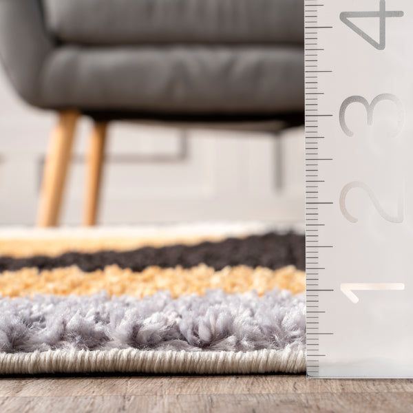 Nuloom Elsea Modern Colorblock Tassel Area Rug Beige
