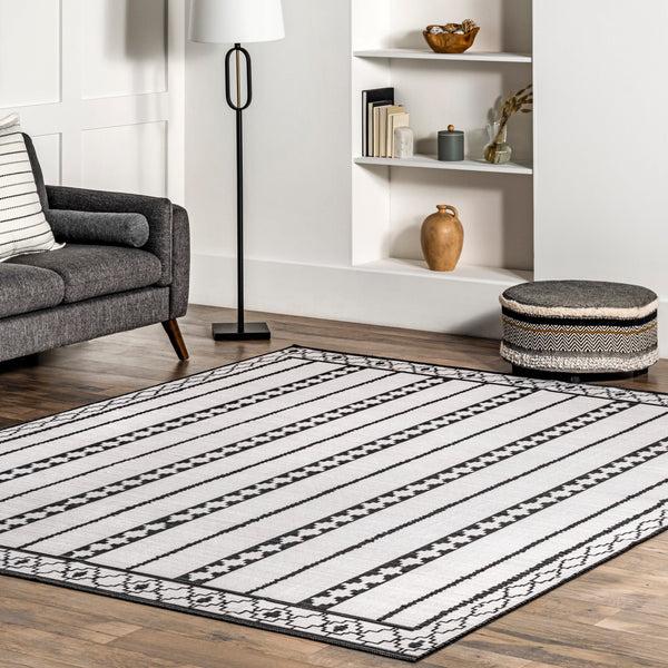 Nuloom Elsy Modern Tribal Machine Washable Area Rug Ivory