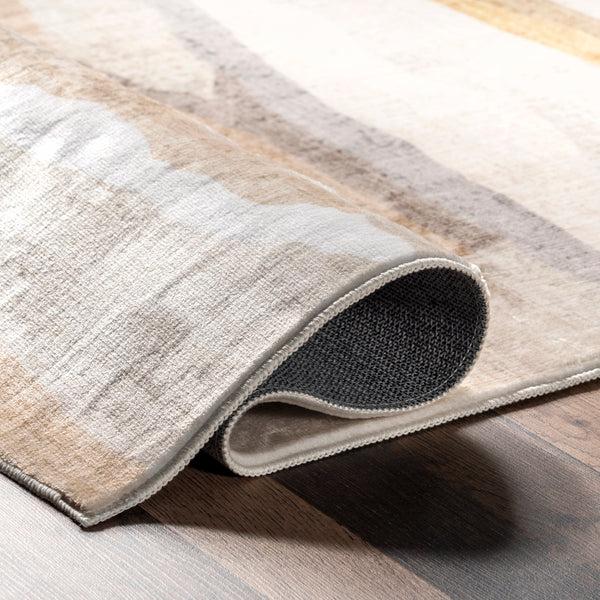 Nuloom Elvi Abstract Watercolor Machine Washable Area Rug Beige