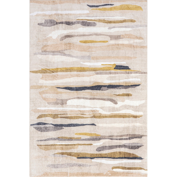 nuloom Elvi Abstract Watercolor Machine Washable Area Rug Beige