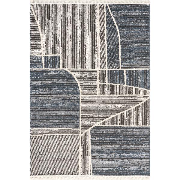 nuloom Elyna Abstract Knotted Tasseled Area Rug Light Gray