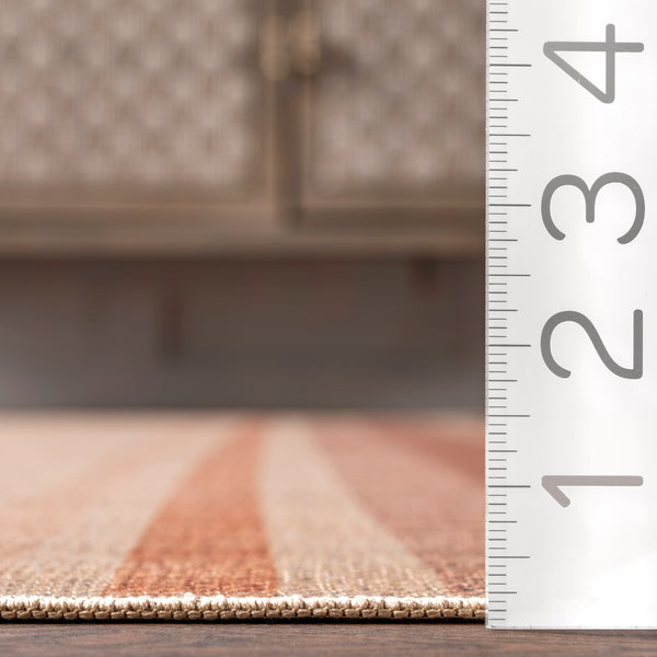 Nuloom Elza Striped Easy-Jute Machine Washable Area Rug Rust