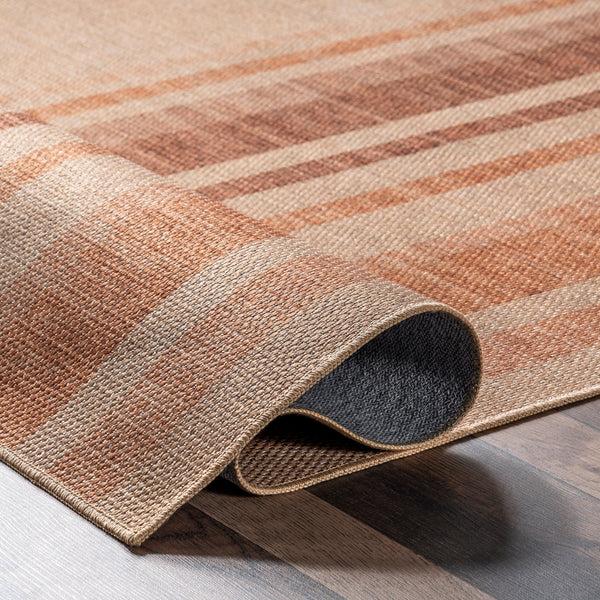 Nuloom Elza Striped Easy-Jute Machine Washable Area Rug Rust
