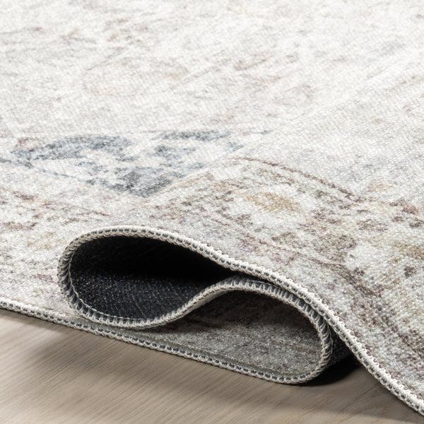 Nuloom Emely SpinClean Medallion Machine Washable Area Rug Beige