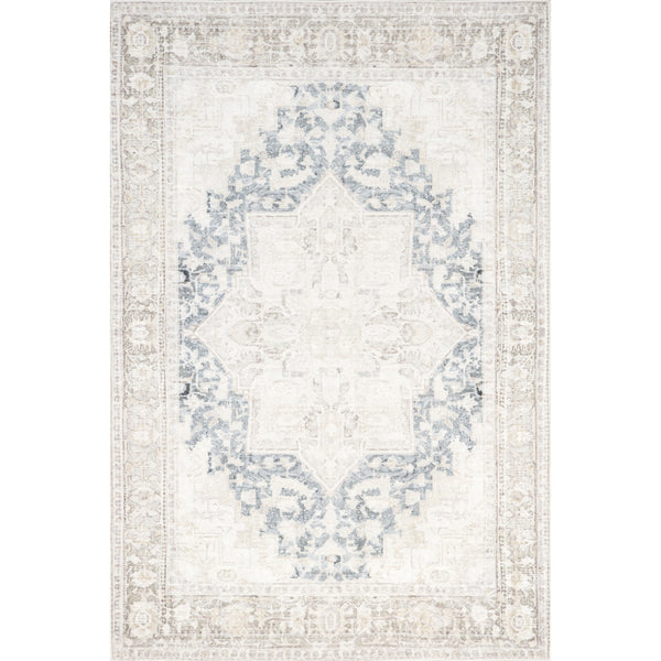 nuloom Emely SpinClean Medallion Machine Washable Area Rug Beige
