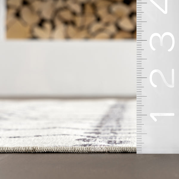 Nuloom Emi SplashGuard Machine Washable Area Rug Grey