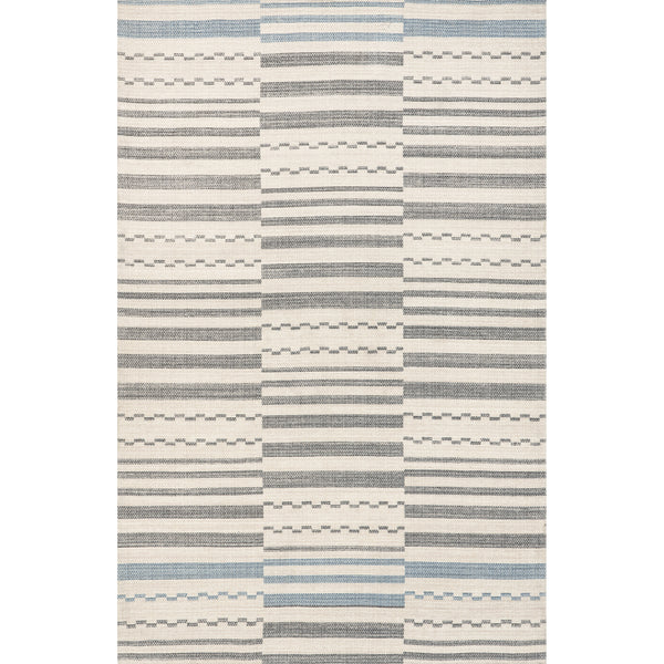 nuloom Emika Striped Hand Woven Cotton Area Rug Light Gray